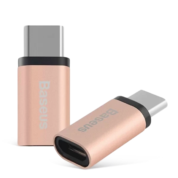 Переходник Baseus Sharp micro USB - Type-C Розовое золото - фото 1 - id-p226740963