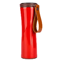 Термокружка Kiss Kiss Fish MOKA Smart Cup OLED 430мл Красная с кожаным ремешком