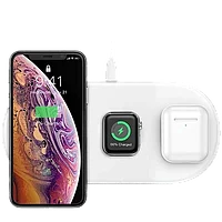 Беспроводная зарядка Baseus Smart 3in1 Phone+Watch+Pods (18W MAX) Белая