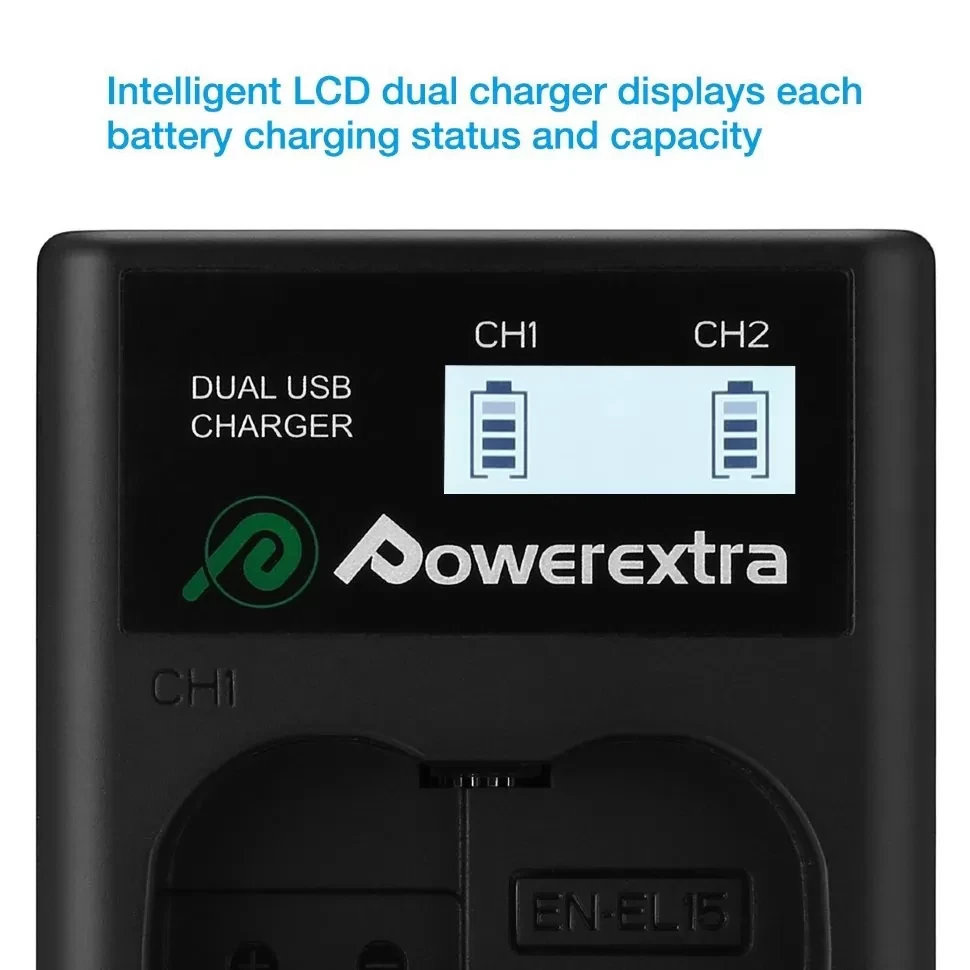 2 аккумулятора EN-EL15 + зарядное устройство Powerextra CO-7134 - фото 7 - id-p226743654