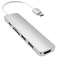 Хаб Satechi Type-C Slim Multiport Adapter V2 Серебро