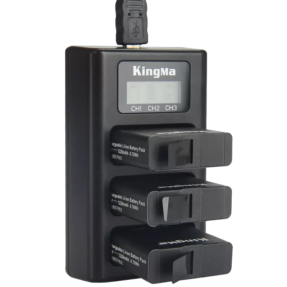Зарядное устройство тройное KingMa Triple charger для GoPro Hero 5/6/7/8 - фото 1 - id-p226743691