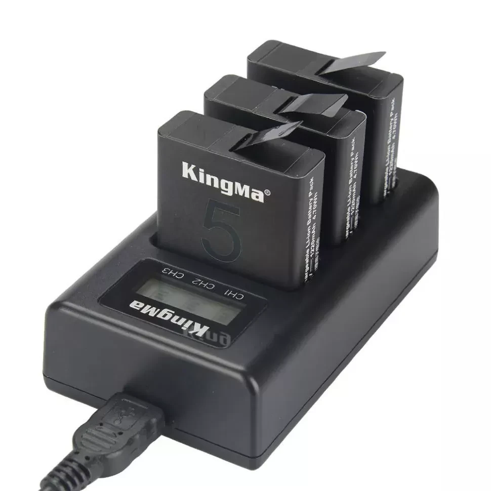 Зарядное устройство тройное KingMa Triple charger для GoPro Hero 5/6/7/8 - фото 2 - id-p226743691