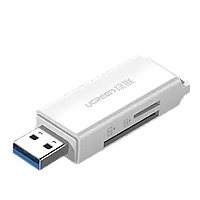 Кардридер Ugreen CM104 USB 3.0 TF + SD Белый