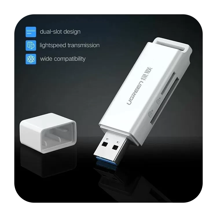 Кардридер Ugreen CM104 USB 3.0 TF + SD Белый - фото 4 - id-p226761456