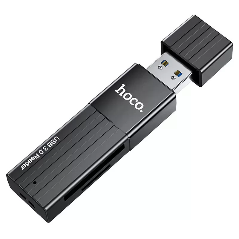 Кардридер HOCO HB20 Mindful USB 2.0 SD/microSD Чёрный - фото 4 - id-p226761459