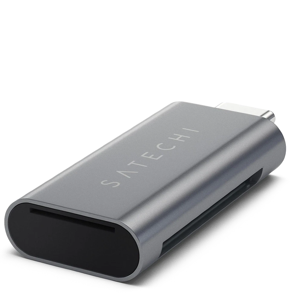 Кардридер Satechi Aluminum Type-C, USB 3.0, Micro/SD Серый космос - фото 1 - id-p226761460