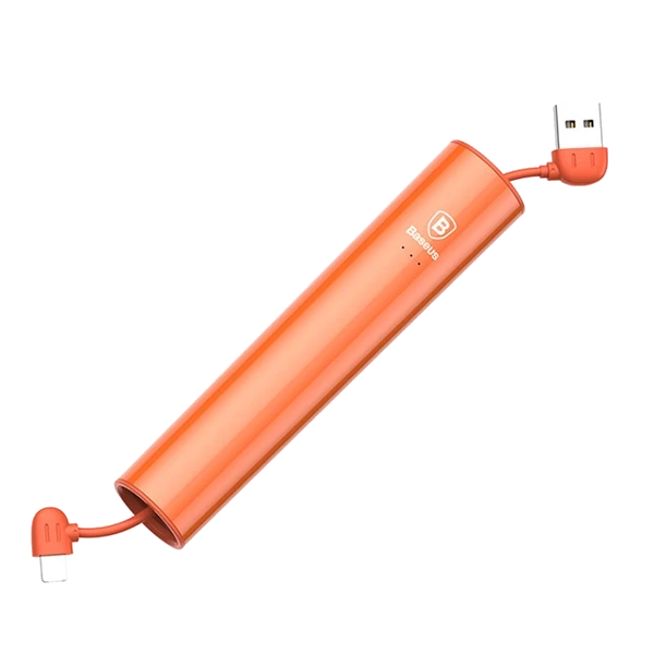 Внешний аккумулятор Baseus No.5 2000mAh с проводом Lightning/Micro USB Оранжевый