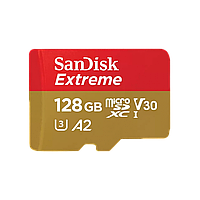 Карта памяти SanDisk Extreme microSDXC 128 ГБ Class 10 V30 A2 U3