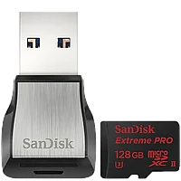 Карта памяти SanDisk Extreme Pro microSDXC 128 Гб UHS-II Class 3 (U3) + USB adapter