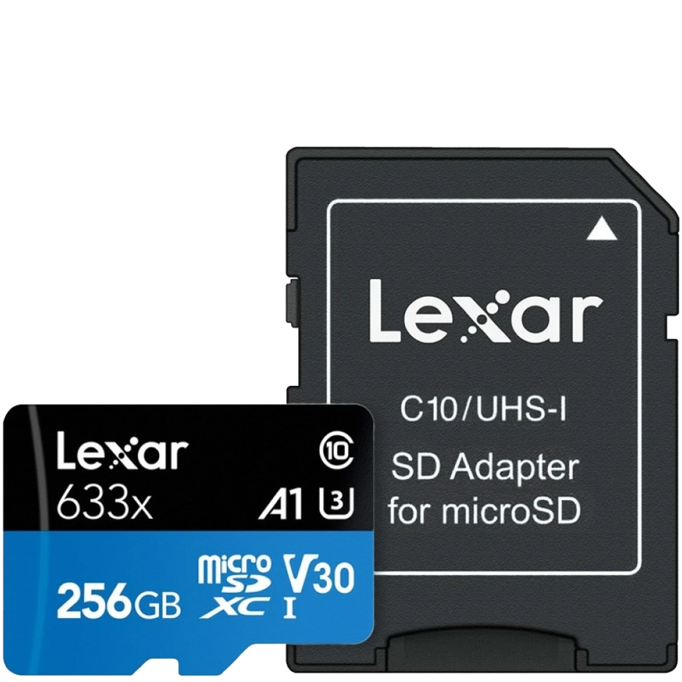Карта памяти Lexar microSDXC 256Gb A1 V30 UHS-I U3 + SD Adapter - фото 1 - id-p226761534