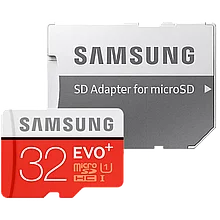 Карта памяти Samsung EVO Plus microSDHC 32Gb Class10 UHS-I U1 + SD Adapter