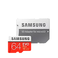 Карта памяти Samsung EVO Plus microSDXC 64Gb Class10 UHS-I U1 + SD Adapter