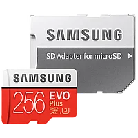 Карта памяти Samsung EVO Plus microSDXC 256Gb HA/RU Class10 UHS-I U3 + SD Adapter