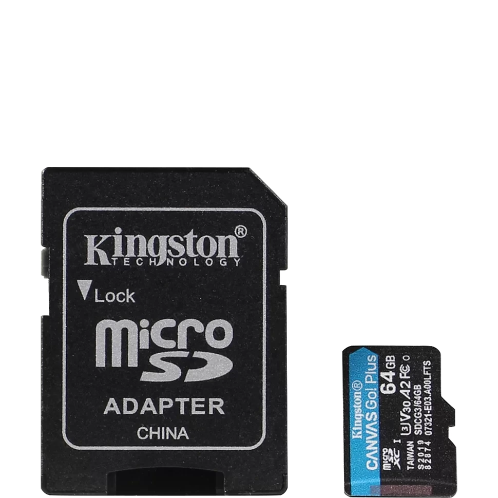 Карта памяти Kingston Canvas Go! Plus MicroSDXC 64 Гб A2, V30, UHS-I Class 3 (U3), Class 10 - фото 1 - id-p226761566