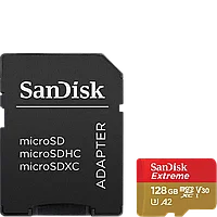 Карта памяти Sandisk Extreme microSDXC A2 C10 V30 UHS-I U4 128GB + SD Adapter + Rescue Pro Deluxe