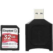 Карта памяти Kingston SDHC 32Gb V90 UHS-II U3 + Card Reader
