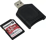 Карта памяти Kingston SDHC 32Gb V90 UHS-II U3 + Card Reader, фото 2