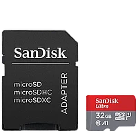 Карта памяти SanDisk Ultra microSDHC 32Gb UHS-I U1 Class10 + SD Adapter