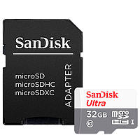 Карта памяти SanDisk Ultra microSDHC 32Gb UHS-I U1 Class10 + SD Adapter 2