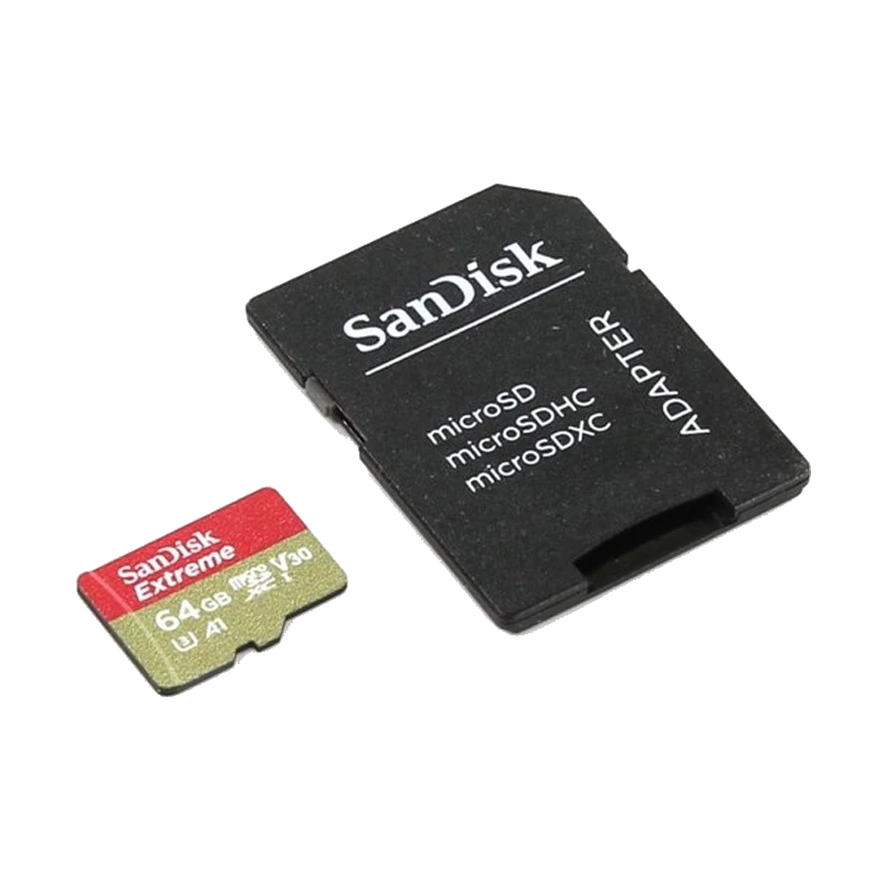 Карта памяти SanDisk Extreme microSDXC 64GbUHS-I XAF U3 V30 + SD Adapter - фото 4 - id-p226761584