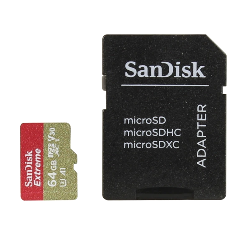 Карта памяти SanDisk Extreme microSDXC 64GbUHS-I XAF U3 V30 + SD Adapter - фото 5 - id-p226761584