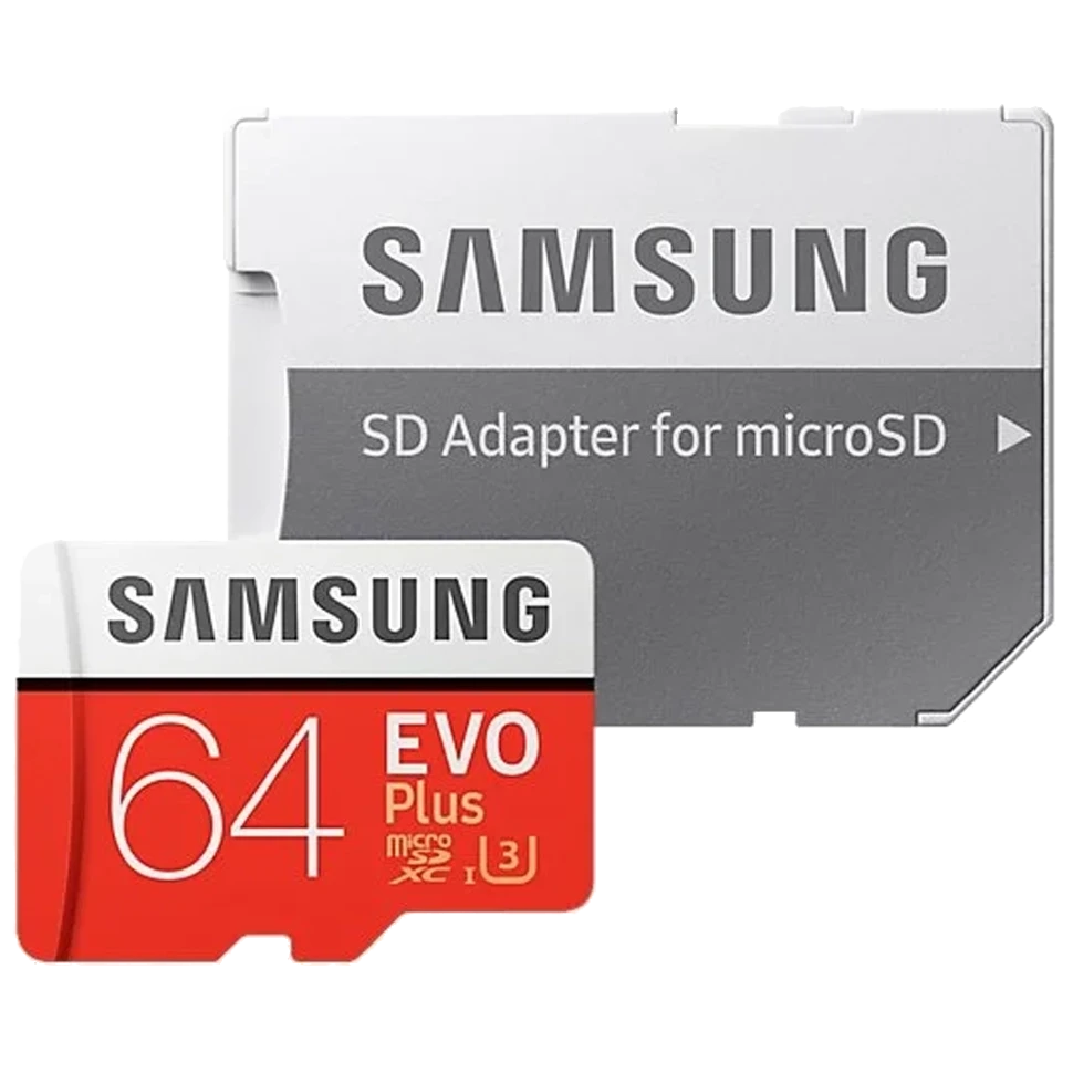 Карта памяти Samsung EVO Plus microSDXC 64Gb Class10 UHS-I U3 + SD Adapter - фото 1 - id-p226761587