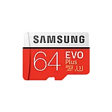 Карта памяти Samsung EVO Plus microSDXC 64Gb Class10 UHS-I U3 + SD Adapter, фото 4