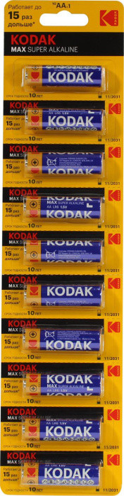 Элемент питания Kodak MAX CAT30953505 (LR6 Size AA 1.5V alkaline) уп.10 шт - фото 1 - id-p226755011
