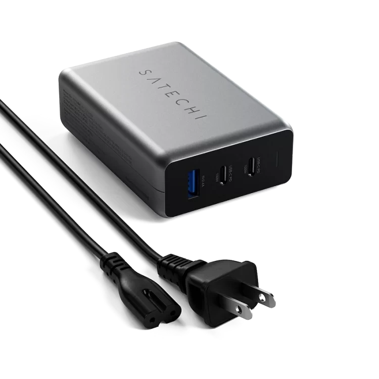 Зарядное устройство Satechi Compact Charger GaN Power (Type-C 100 Вт, USB 12 Вт) Серый космос - фото 5 - id-p226740632