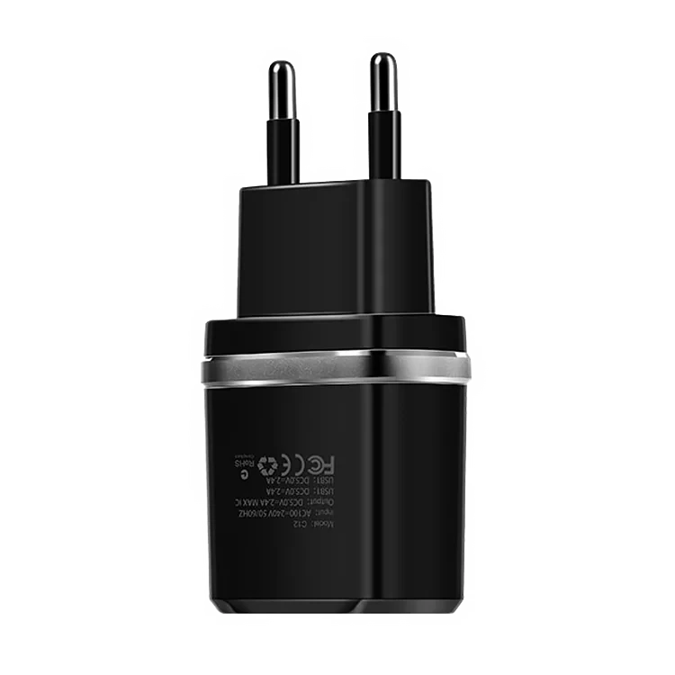 Сетевой адаптер HOCO C12 Smart Чёрный + кабель MicroUSB 1м - фото 3 - id-p226740653
