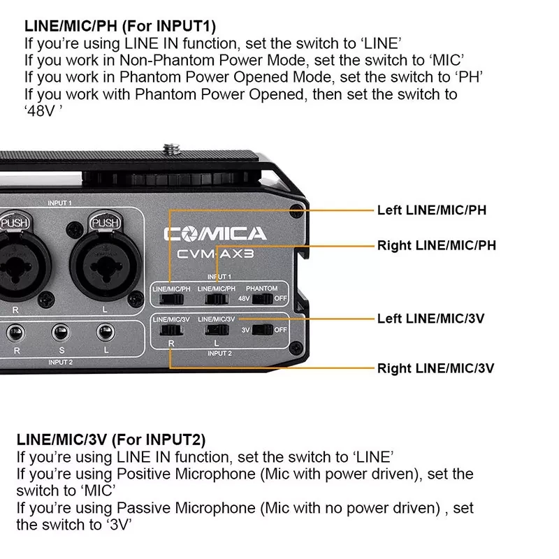 Микшер двуканальный CoMica CVM-AX3 XLR - фото 10 - id-p226762801