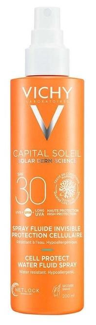 Солнцезащитный водостойкий спрей-флюид Vichy Capital Soleil для тела SPF 30, 200 мл - фото 1 - id-p226763994