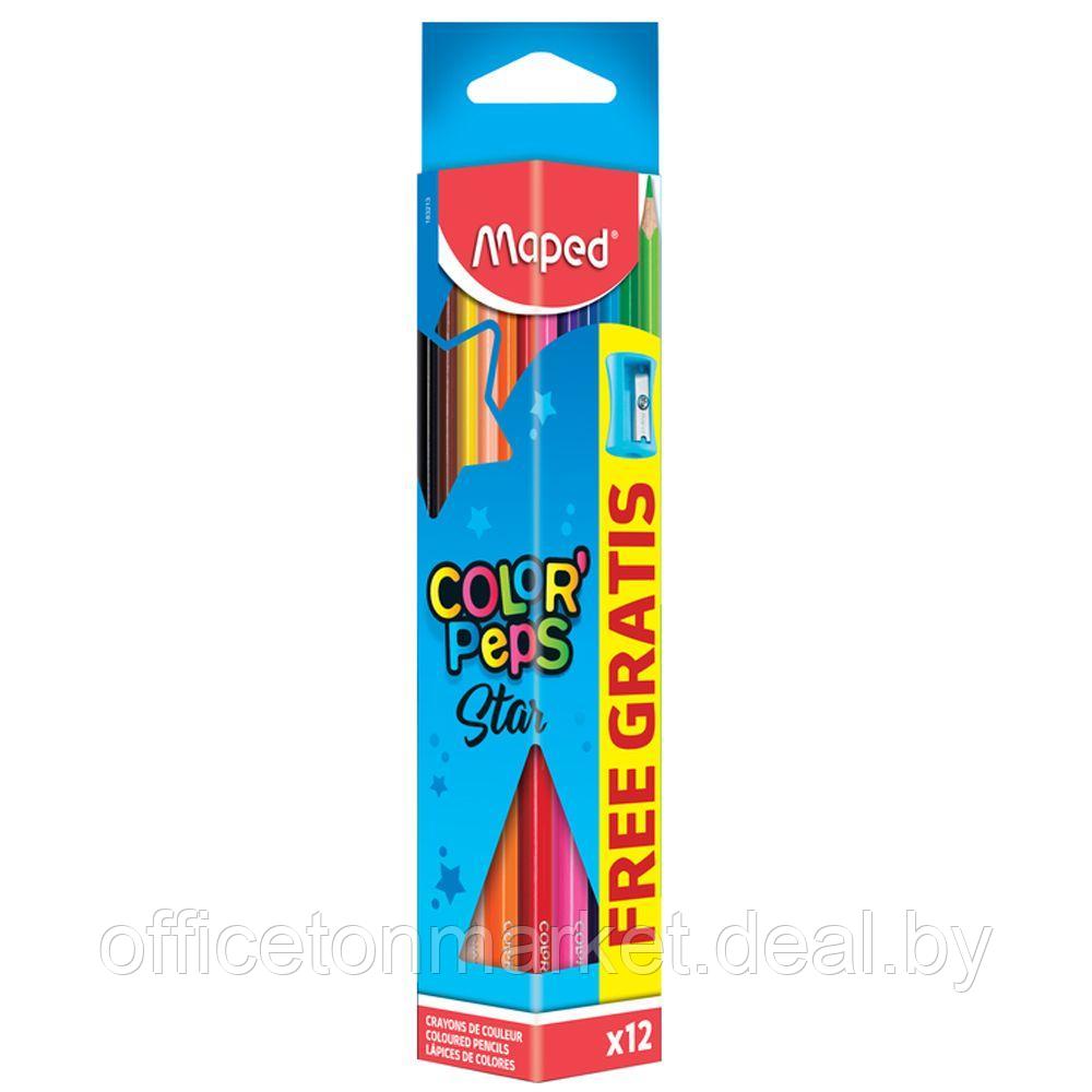 Цветные карандаши Maped "Color Peps"+точилка, 12 цветов - фото 1 - id-p226755165