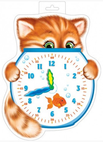 Плакат фигурный «Котик с часами» 278*386 мм - фото 1 - id-p226764085