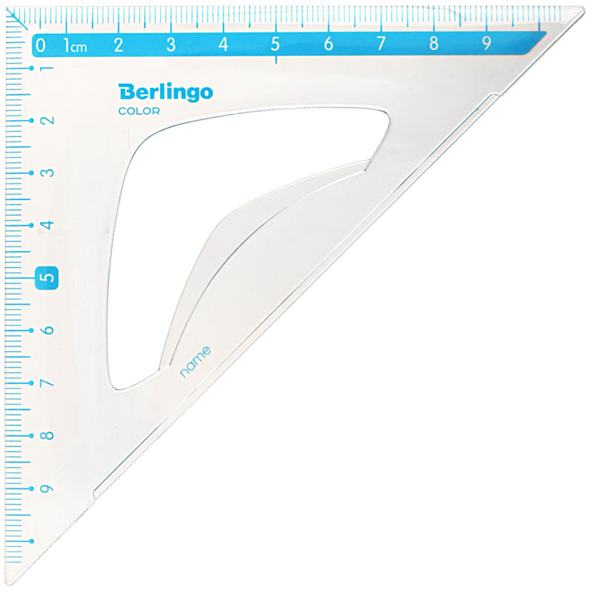 Треугольник пластиковый Berlingo Color 10 см, 45°, ассорти