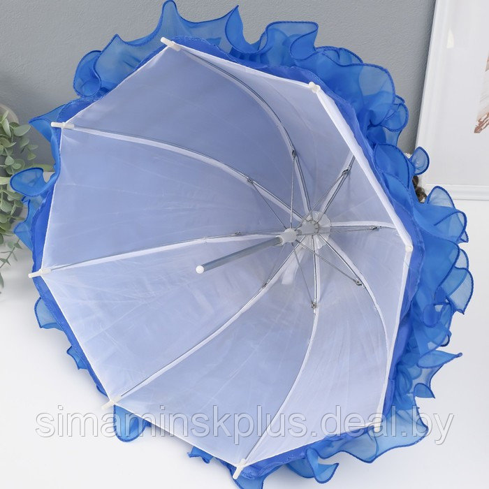 Кукла коллекционная зонтик керамика "Леди в синем платье с розой, в тиаре" 45 см - фото 6 - id-p226764733