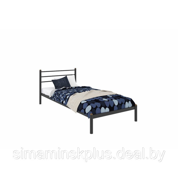 Кровать «Милана Мини», 900×2000 мм, металл, цвет чёрный - фото 1 - id-p226764435