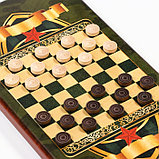 Нарды "Настоящему мужчине", деревянная доска 60 х 60 см, с полем для игры в шашки, фото 3