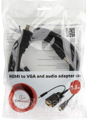 Кабель Cablexpert A-HDMI-VGA-03-6 - фото 2 - id-p226765499