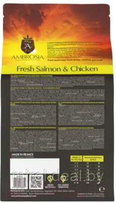 Сухой корм для собак Ambrosia Grain Free для мелких пород с лососем и курицей / U/ASC6 - фото 2 - id-p226769826