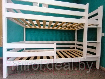 Двухъярусная кровать детская EcoWood Моритц 2 80х160 с бортиком / ECO.001.00042.80-160.W - фото 4 - id-p226768118