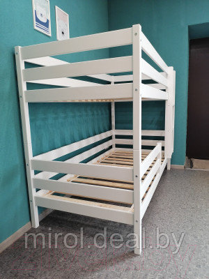 Двухъярусная кровать детская EcoWood Моритц 2 80х160 с бортиком / ECO.001.00042.80-160.W - фото 7 - id-p226768118