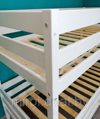 Двухъярусная кровать детская EcoWood Моритц 2 80х160 с бортиком / ECO.001.00042.80-160.W - фото 8 - id-p226768118