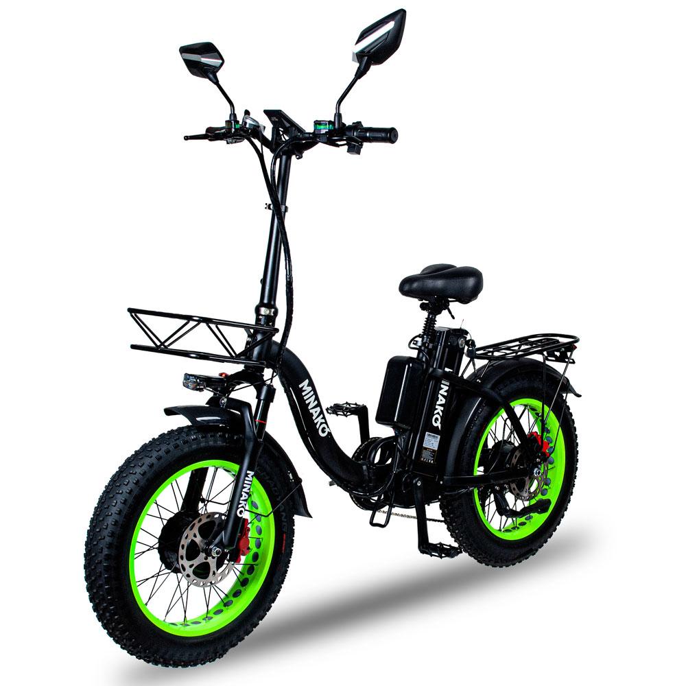 Электровелосипед Minako F11 Dual Салатовый (полный привод) - фото 1 - id-p226770985