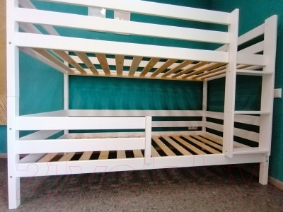 Двухъярусная кровать детская EcoWood Моритц 2 80х160 с бортиком / ECO.001.00042.80-160.W - фото 4 - id-p226771511