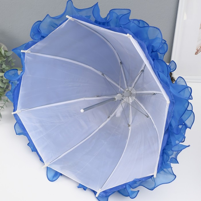 Кукла коллекционная зонтик керамика "Леди в синем платье с розой, в тиаре" 45 см - фото 6 - id-p226776214