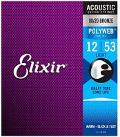 Струны для акустической гитары Elixir Strings Polyweb Lite 11050 12-53