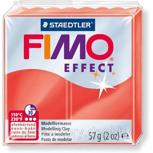 Паста для лепки FIMO Effect полупрозрачная, 57гр (8020-204 красный полупрозрачный) - фото 1 - id-p226775317