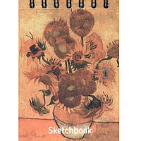 Скетчбук Попурри Ван Гог Подсолнухи (677), А6, 100 листов, твердый переплет, (евроспираль)